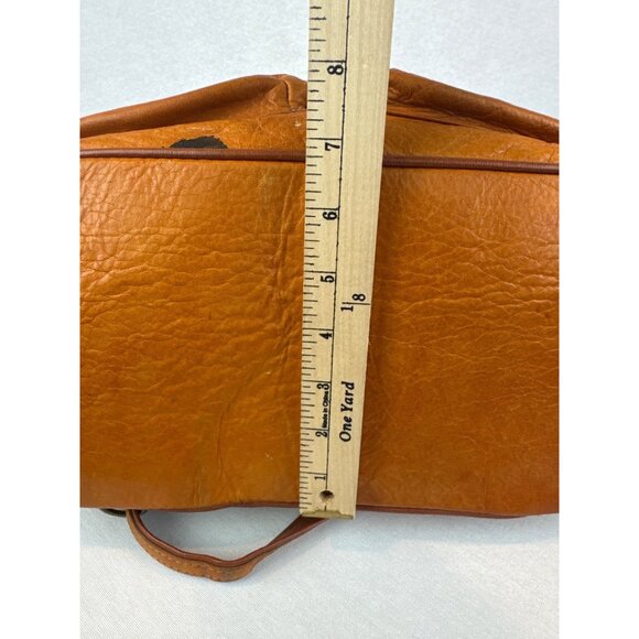 Vintage Italian Leather Backpack Brass Hardware Lots of Pockets Drawstring - Picture 15 of 16